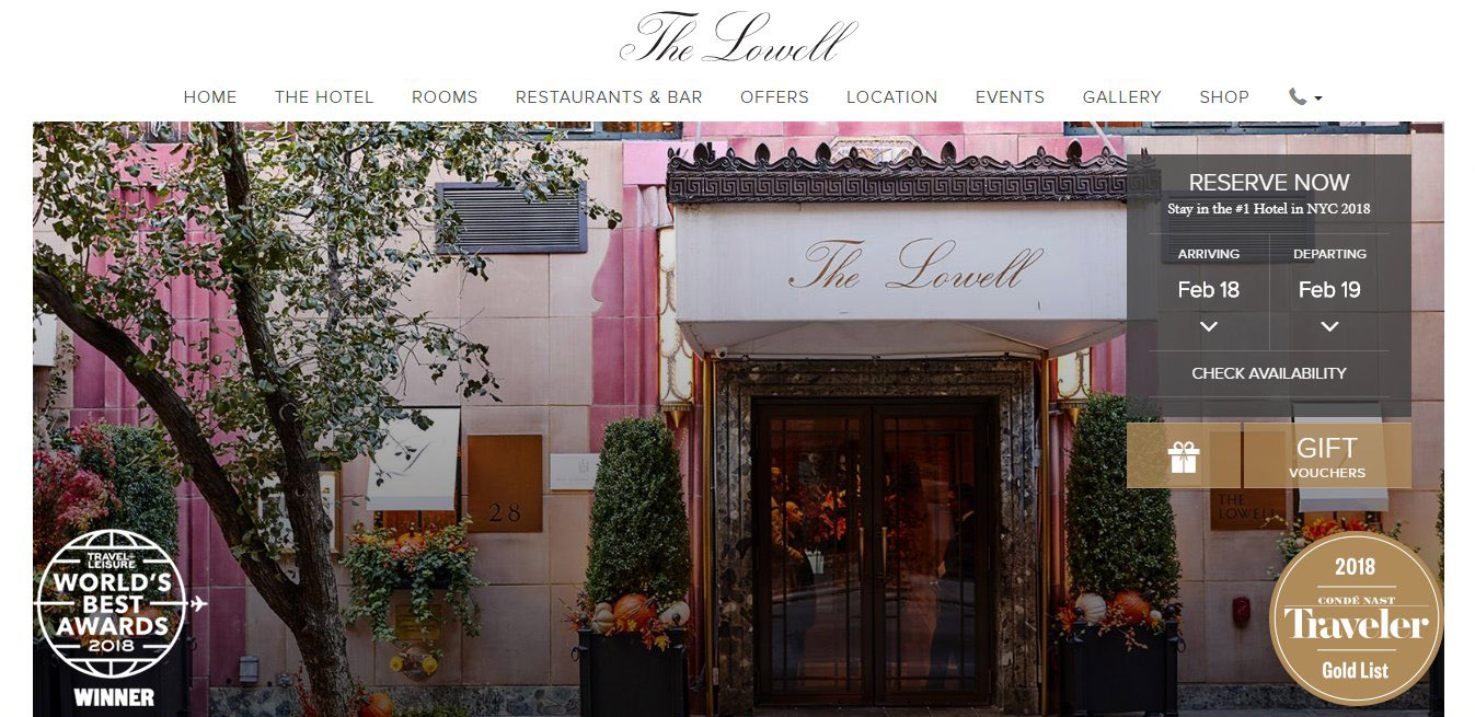 The Lowell Hotel website design
