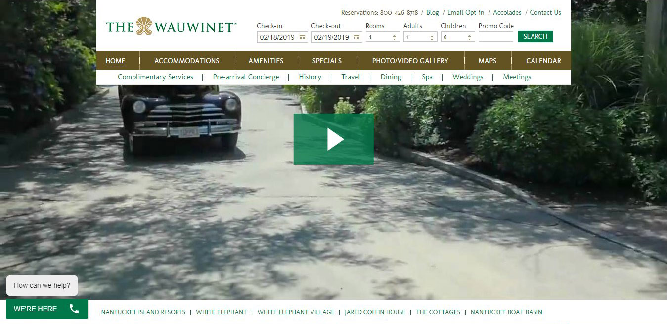 The Wauwinet website design