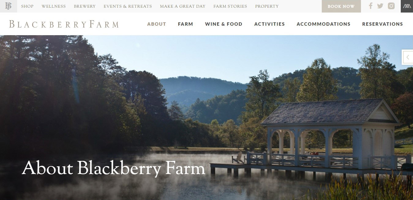BLACKBERRY FARM website design