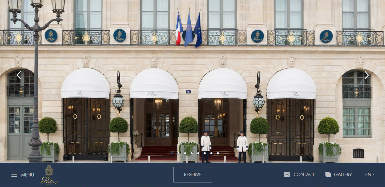 RITZ PARIS website design