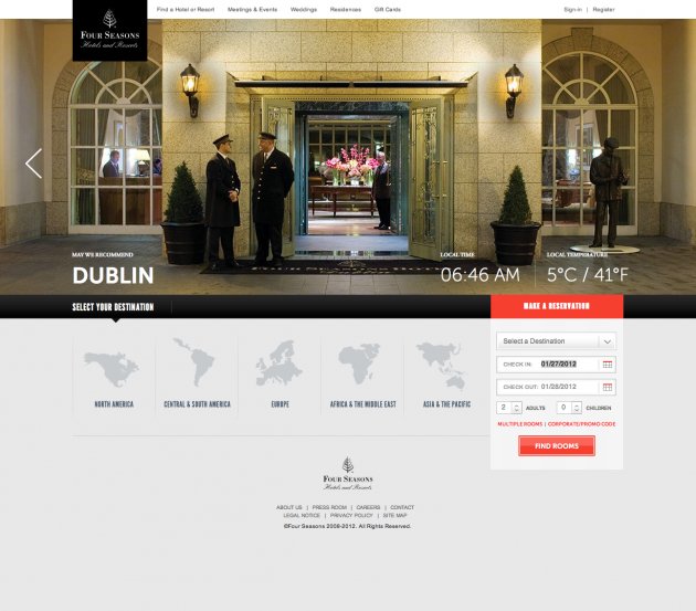 Four Seasons Hotels and Resorts website design